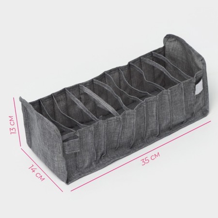 Organizer for storing linen Dalyan, 11 cells, 35 × 14 × 13 cm, color gray color-2