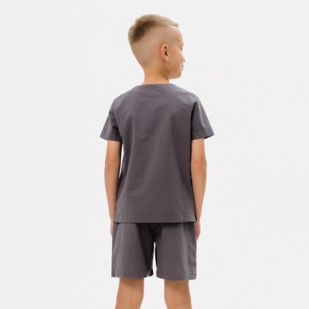 Set for a boy (shirt, shorts) minku: Cotton Collection color gray, height 134-4