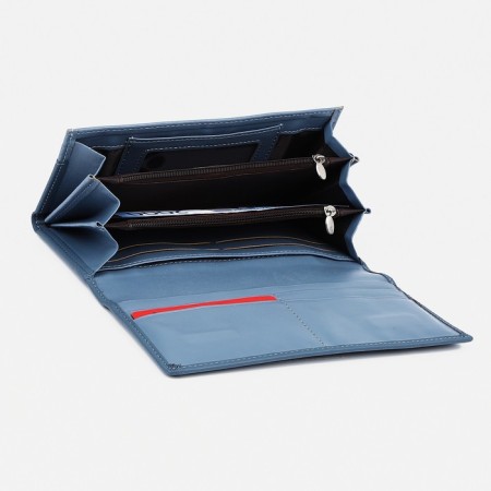 Women's wallet on magnets, blue color-2