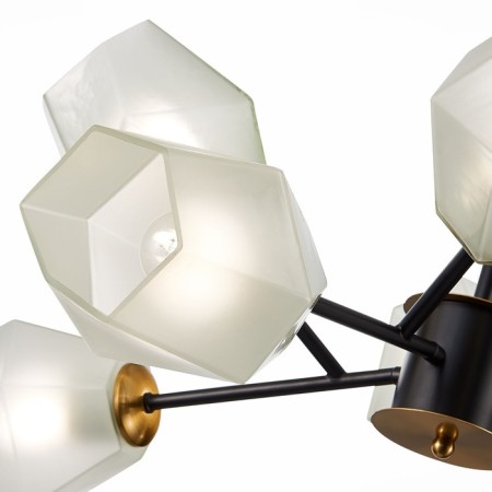 Ceiling EVOLUCE lamp. Sle205102-08. Terramo. 8x60 watts, E27, 82x82x58 cm, brass color, black-3