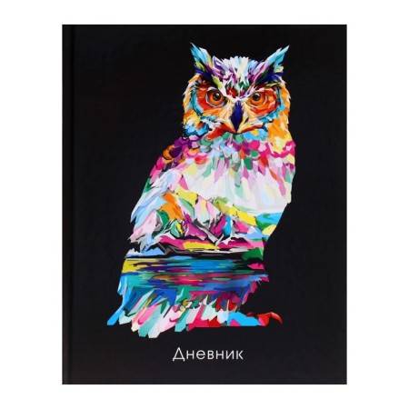 Diary for grades 5-11, "Neon. Owl", solid cover 7BC, glossy lamination, 48 sheets-1