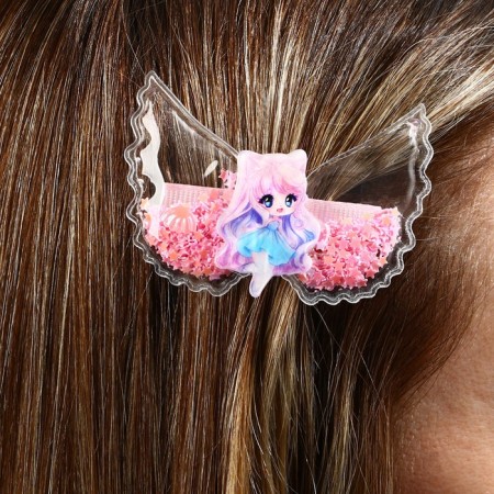 Hair hairpin with a chibi -chiber, 6 x 4.5 cm-4
