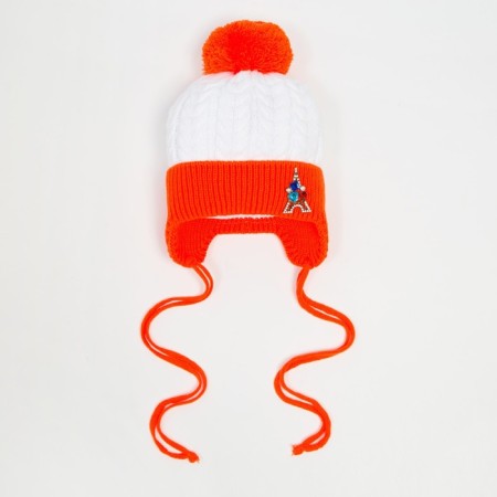 Hat for girls, orange color, size 44-47 cm