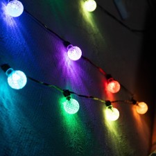Smart garland “thread” 6 m with nozzles “kaleidoscope”, ip20, dark thread, 20 LED, glow RGB, USB