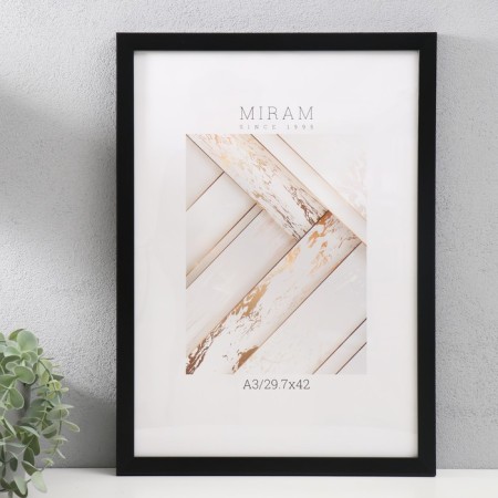 Photo frame Plastic "Mira" 29.7x42 cm, (A3) 641877, black (plastic screen)