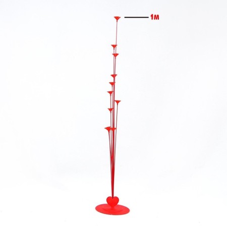 Star for balloons with a stand, 11 balls, red color-2