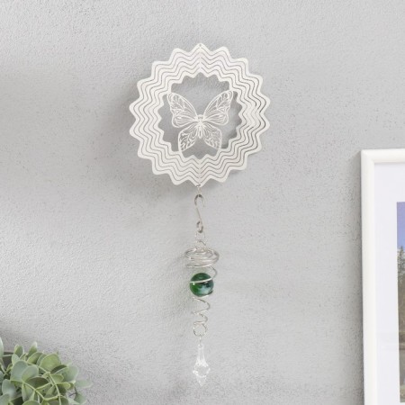 Chickenpile bell metal 3D "openwork butterfly" with bead 13.5x13.5x31 cm-3