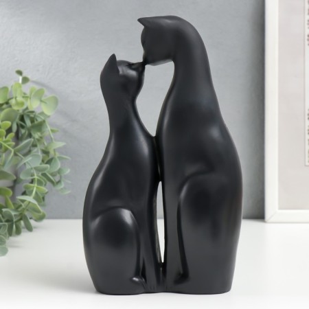 Polystone souvenir "Cat and cat - kiss" Black 22x12.5x5.5 cm-2