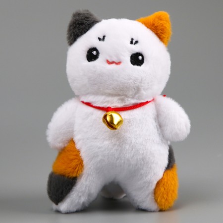 Soft toy "cat" on a key fob, 14 cm, white color-1