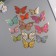 Stick paper, plastic "Butterflies, colored glitter" gold set 12 pcs 12 cm, 10 cm 8 cm