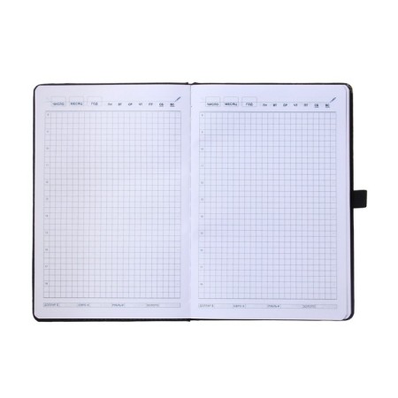 The diary is low, PVC, A5, 140 sheets in a cage, on an elastic band, with a handle, in a gift box, mix-6
