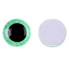 Elose -based eyes, set of 10 pcs., Size 1 pc. - 20 mm, green color with sparkles