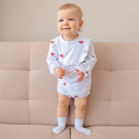 Body baby with minku ruffles, milk color, height 80-86 cm-1