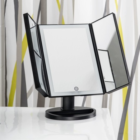 Cosmetic desktop mirror Vivian M 1x/2x/5x-lucid, LED sensor, USB, black-1