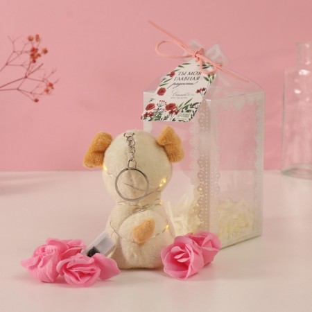 Gift set "white" soap roses 5 pcs, dew 7x7x12 cm-2