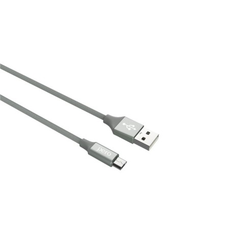 PERO DC -02, microUSB - USB, 2 A, 1 m, fabric braid, gray-1