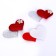 Decorative hearts, set 5 pcs., Size 1 pcs: 5 × 3.5 cm, red-silver color
