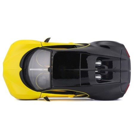 MASTO DIE-CAST BUGATTI Chiron machine, opening doors, 1:24, Black and yellow color-4