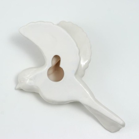 Decor wall ceramics "White Bird" 6.6x12.2x19.2 cm-3