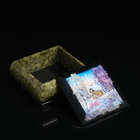 The box with the landscape "Winter", stone baby, coil-6