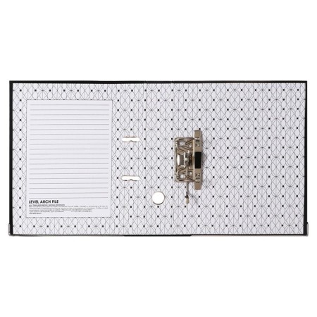 A4, 50 mm, calligrata registrar folder, PVC, embossing "lins", metal edging, pocket for a spine, assembled, black mix-3
