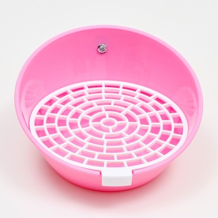 Round toilet for rodents "Piggon", 25 x 23.5 x 12 cm, pink-1