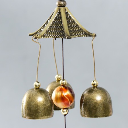 Wind Music Metal "Dragon and Coin" 3 bells 30 cm-2