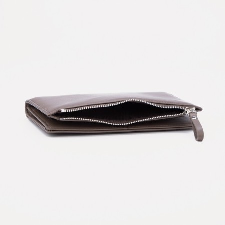 Women's wallet on the button, gray color-3