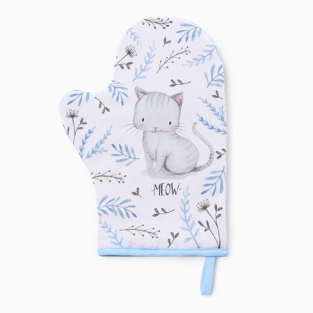 Set of kitchen. Dolyana "Kitten": mittens 20x28 cm, severity 17x17 cm, 35% HL, 65% PE-1