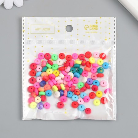 Beads for the creativity of PVC "Ring. Bright mix" set of 112 pcs 0.7x0.7x0.3 cm-3