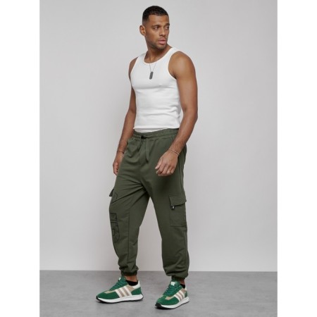 Joggers male, size 52, khaki color-4