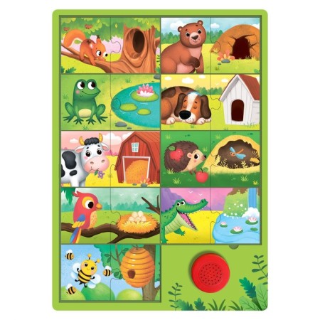 Wooden puzzle with a chip "Where is the house?"