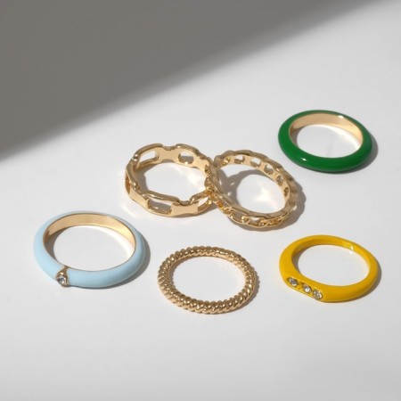 Ring set 6 pieces "Dream" radiance, colored with gold, size mix-1
