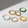 Ring set 6 pieces "Dream" radiance, colored with gold, size mix