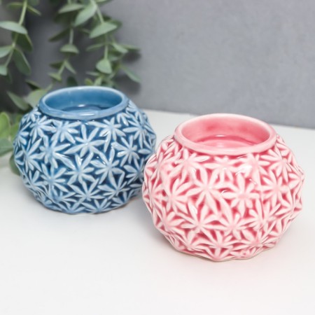 Ceramics candlestick for 1 candle "Frosty Patterns" mix 6x8x8 cm-1
