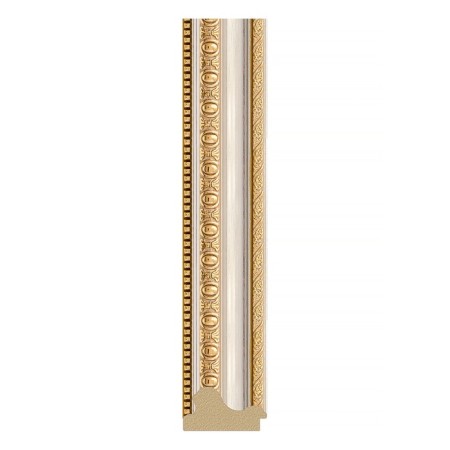 Mirror in the baguette frame, gold beads on silver 60 mm, 66x66 cm-2