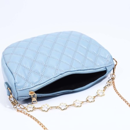 Bag Cross-Bodi with a zipper, blue color-5