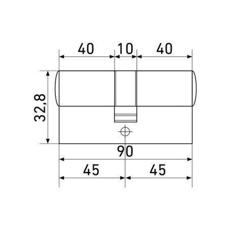 The cylinder mechanism standard Max, 90 mm (45x45), 5 keys, type key/key, matte nickel-2