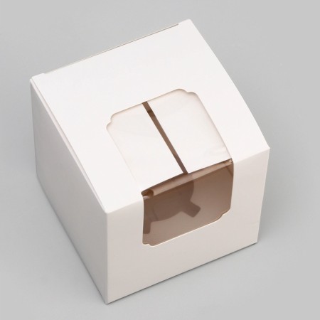 Box for a cupcake without handles, white, 9 x 9 x 9-1