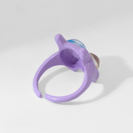 Ring "Montstrika" with horns, purple color, dimensionless-3