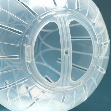 A ball for rodents on a metal base, 12 cm, transparent-4