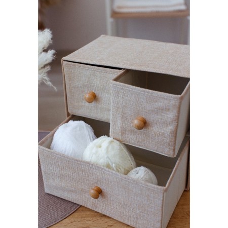 Box LADOOM "Francesca", 3 drawers, 30 × 20 × 28 cm, beige color-8