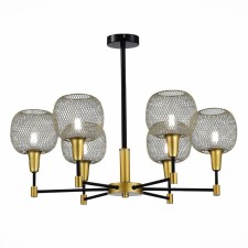 Ceiling EVOLUCE lamp. Sle1137-402-06. ELITIS. 6x60 watts, E14, 68x68x46 cm, black color, golden