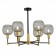 Ceiling EVOLUCE lamp. Sle1137-402-06. ELITIS. 6x60 watts, E14, 68x68x46 cm, black color, golden