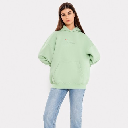 Women's sweatshirt was laid down, the color of the light green, size 44 (s)-3