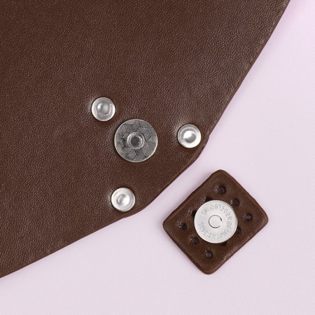 Clap for a bag, with a handle, on a magnetic button, 23 × 21 cm, brown/silver color-2