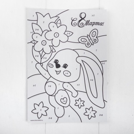 Frescoes with sand "Bunny" + sparkle and foil-4