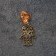 Hamsa-Talisman keychain, natural amber