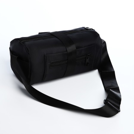 Youth bag with zipper, black color-5