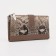 Women's wallet on the button, brown color